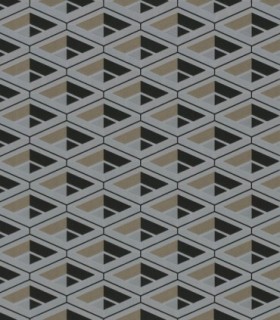 colección de papel pintado zambaiti parati geometrico tonos plata metalizado y marron tostado