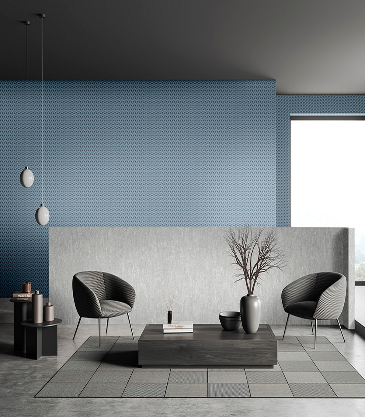 colección de papel pintado zambaiti parati estuco tono gris aluminio