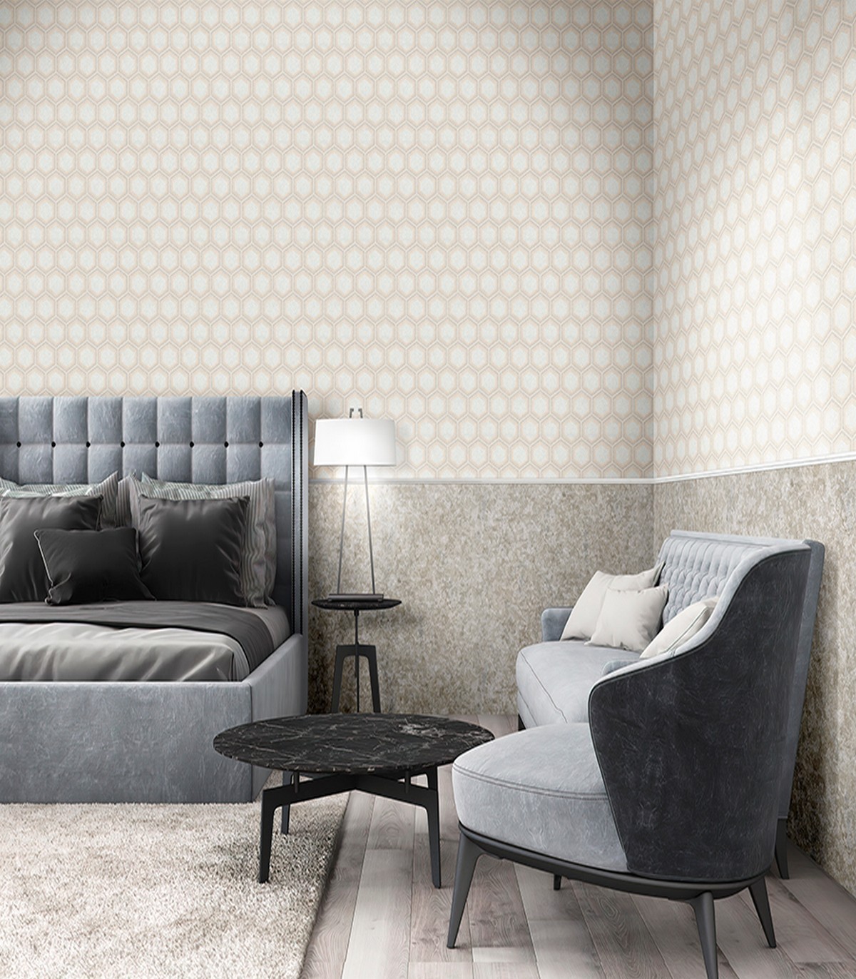 colección de papel pintado zambaiti parati estuco gris