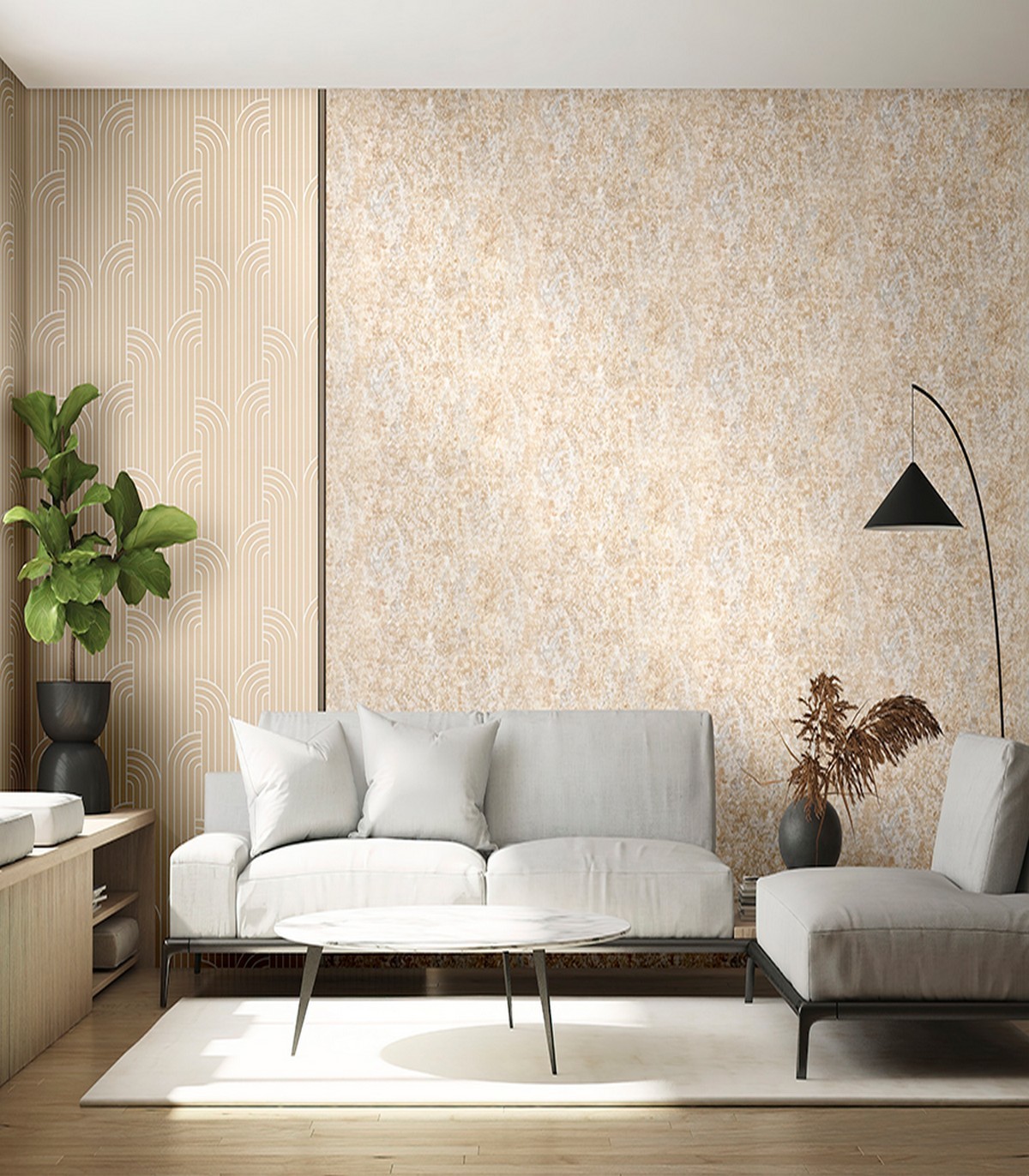 colección de papel pintado zambaiti parati estuco liso beige
