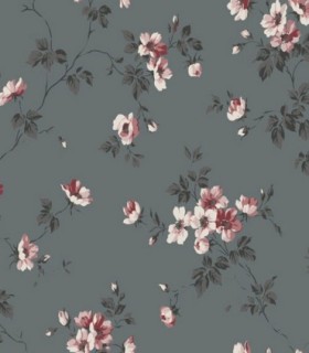 colección de papel pintado duro floral gris blanco y marron