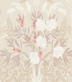 duro colección de papel pintado hav&land flores hojas ramas en beig y blanco
