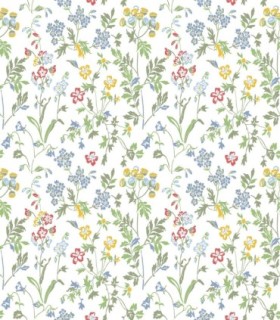 colección de papel pintado de duro floral en mate rojo amarillo azul multicolor