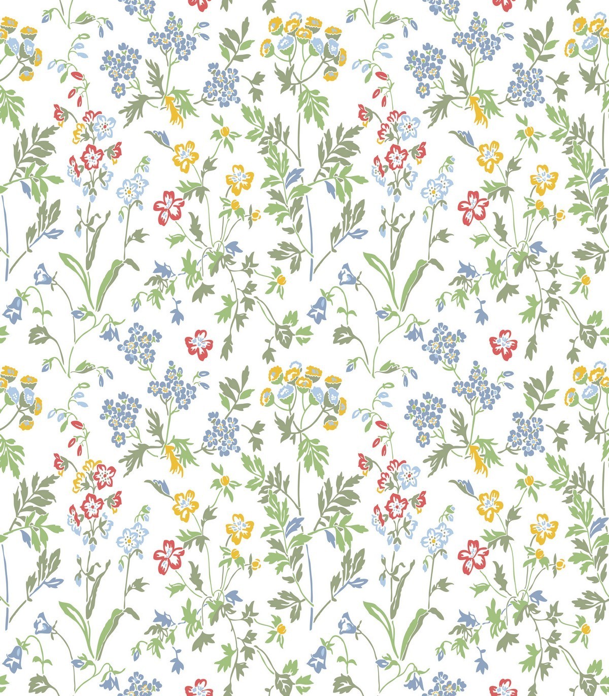 colección de papel pintado de duro floral en mate rojo amarillo azul multicolor