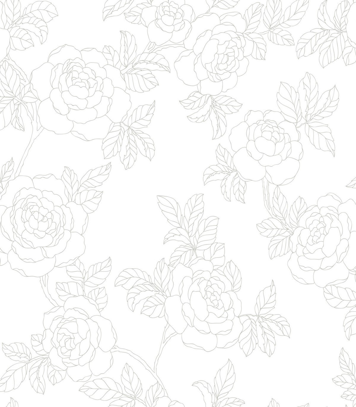 colección de papel pintado duro floral rosal en mate gris fondo blanco