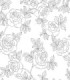 colección de papel pintado duro floral rosal en mate negro y fondo blanco