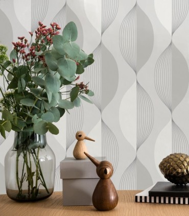 colección de papel pintado duro geometrico gris y fondo gris londres claro