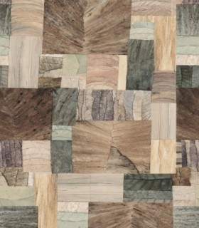 colección de papel pintado marburg  ecologico mural patchwork hojas marrón beige verde greige