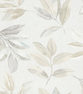 colección de papel pintado marburg  ecologico  hojas beige claro y gris claro