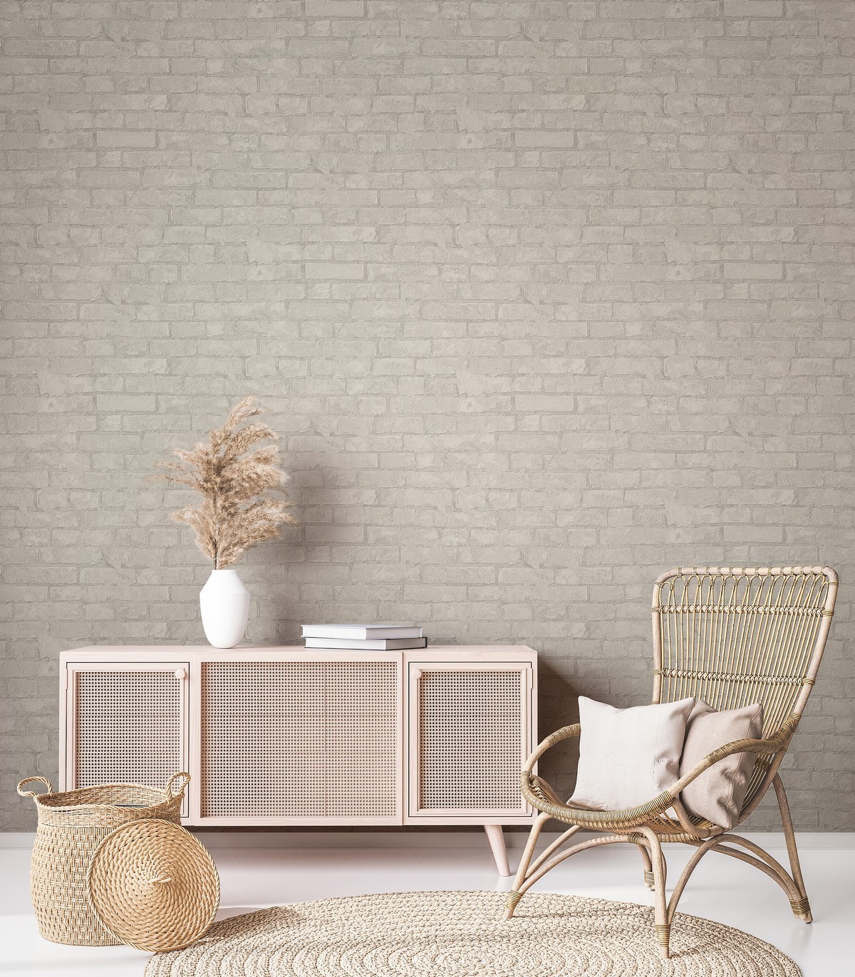 colección de papel pintado marburg  ecologico ladrillo gris