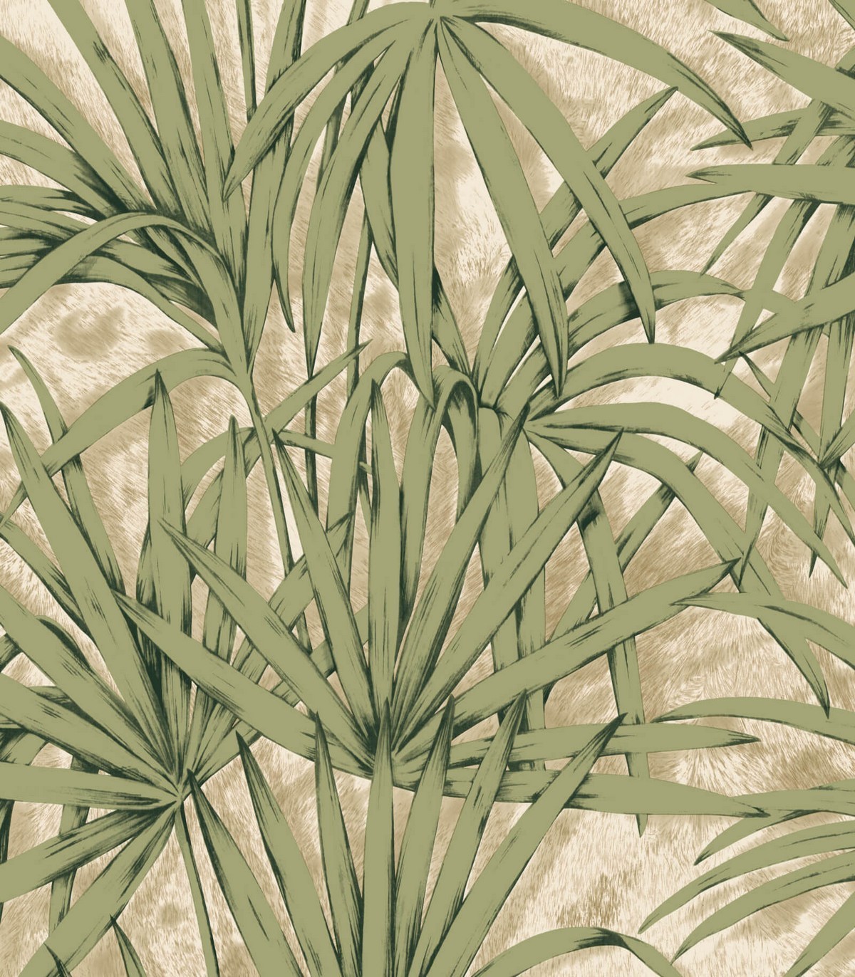 colección de papel pintado zambaiti parati hojas palmera verde y beige