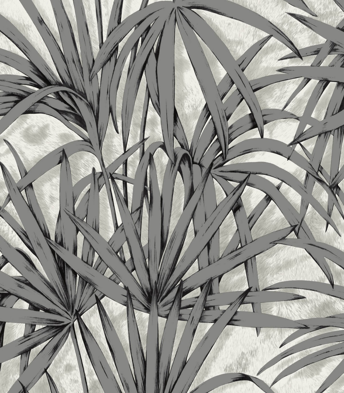 colección de papel pintado zambaiti parati hojas palmera gris aluminio y gris siveria