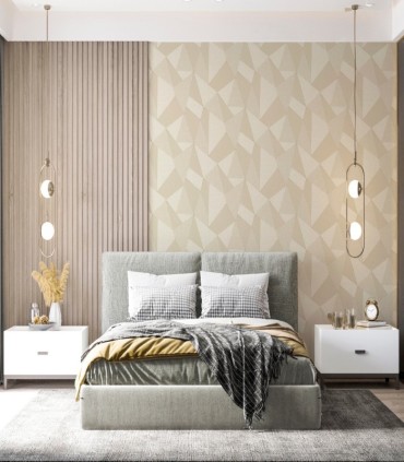 colección de papel pintado zambaiti parati geometrico beige claro y beige