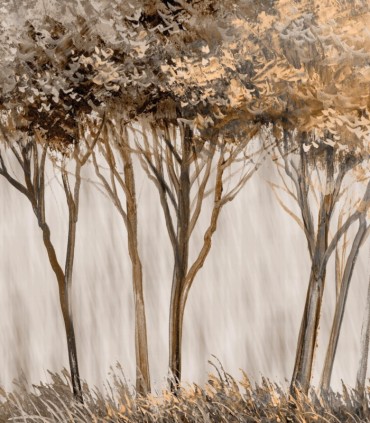 colección de papel pintado zambaiti parati mural arboles marrón gris fondo gris claro