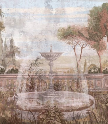 colección de papel pintado zambaiti parati mural jardin natura verde rosa claro azul