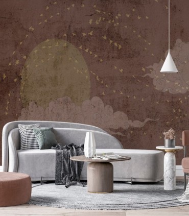 colección de papel pintado zambaiti parati mural panoramico marrón ocre
