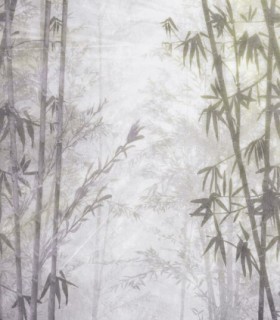 colección de papel pintado zambaiti parati mural bambu gris y gris claro