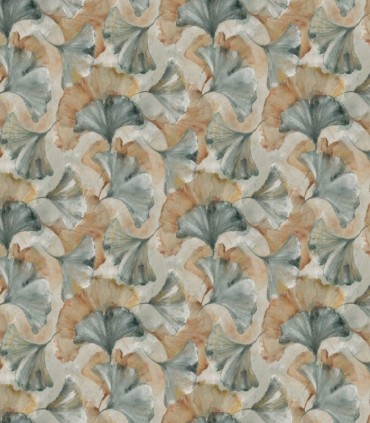 colección de papel pintado zambaiti parati mural hojas verde aguamarina y ocre