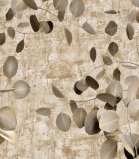colección de papel pintado zambaiti parati mural hojas eucalipto gris beige