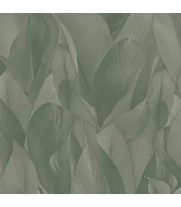 Zambaiti Parati papel pintado hojas verde seco con relieve