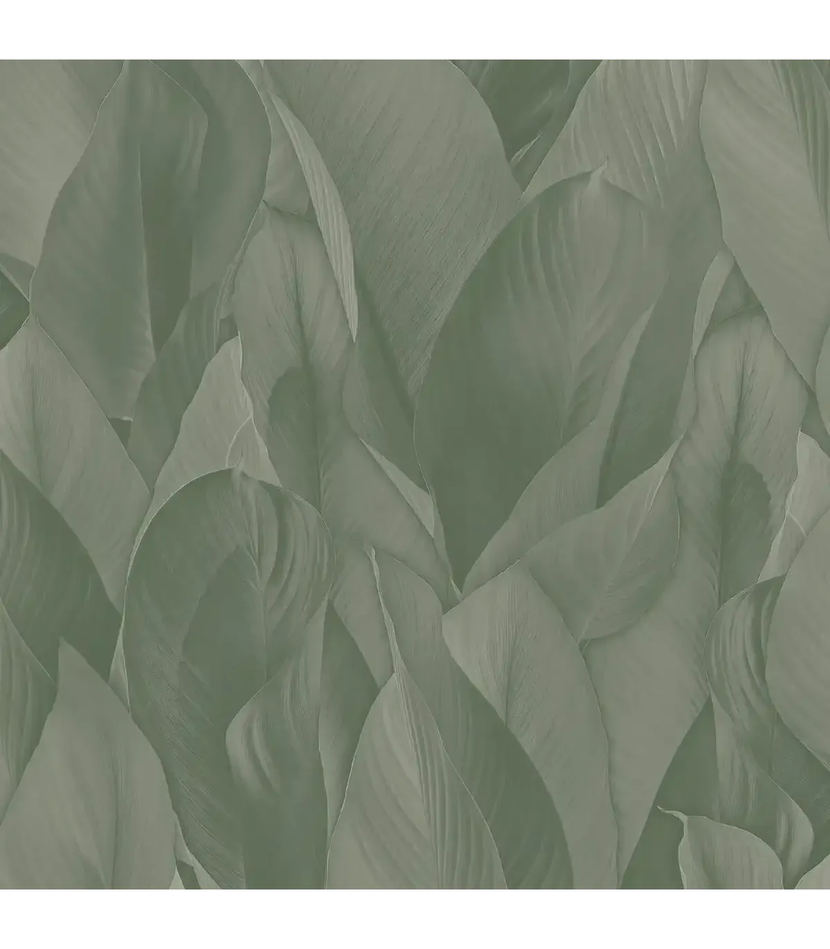 Zambaiti Parati papel pintado hojas verde seco con relieve