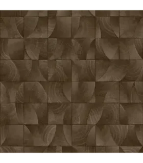 Zambaiti Parati papel pintado tacos de madera marrón resistente