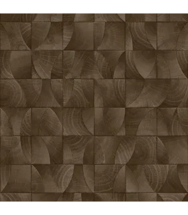 Zambaiti Parati papel pintado tacos de madera marrón resistente