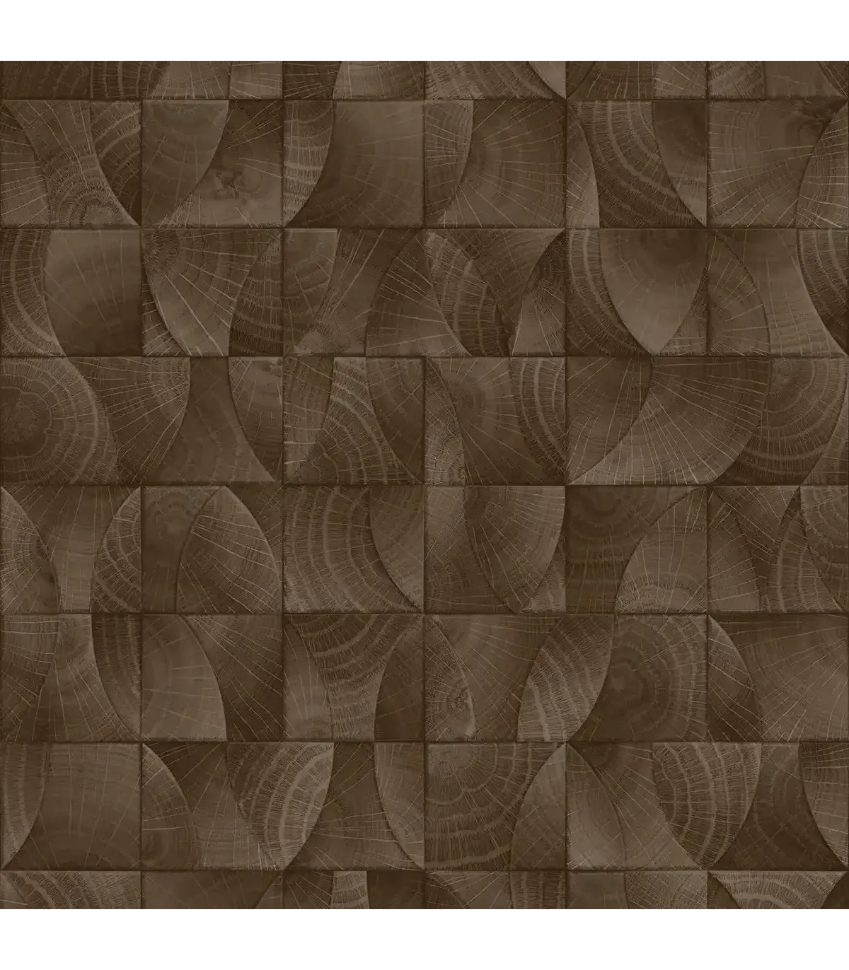 Zambaiti Parati papel pintado tacos de madera marrón resistente