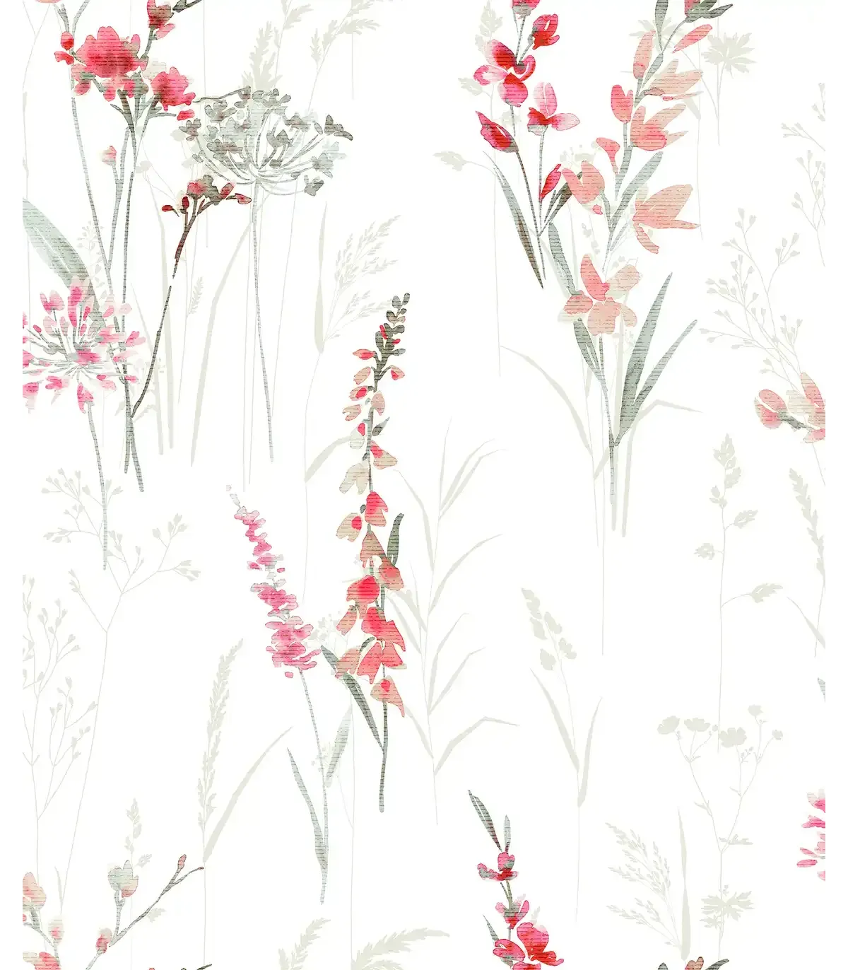 Papel pintado floral rojo y salmón Catálogo Forest | Empapelarte