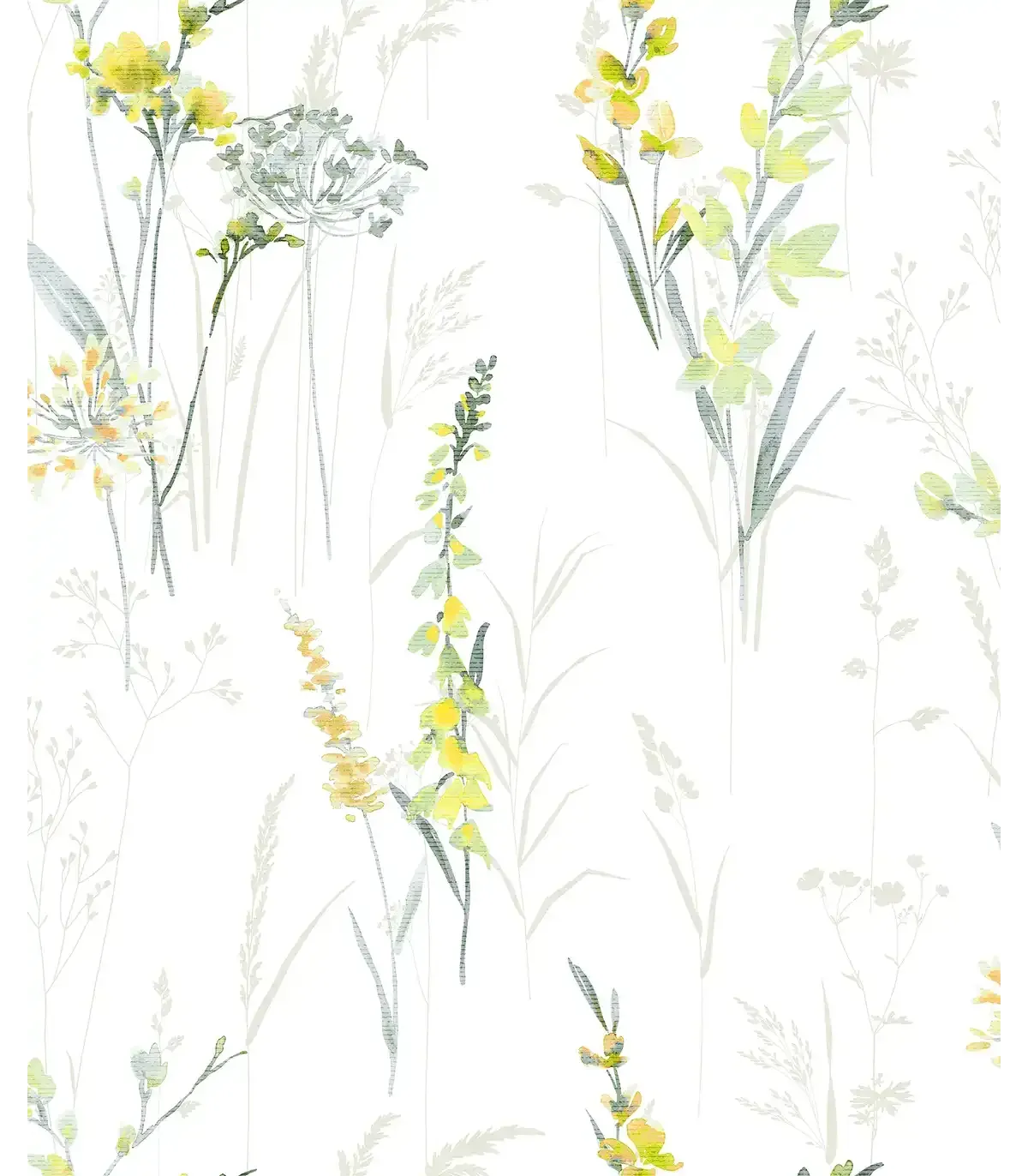 Papel pintado floral amarillo y gris  Catálogo Forest  Empapelarte