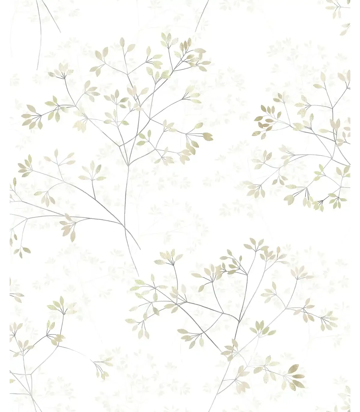 Papel pintado ramas finas y hojitas beige claro Catálogo Forest Empapelarte