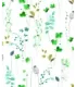 Papel pintado floral verde turquesa y ocre fondo blanco Forest Empapelarte