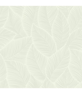Papel pintado hojas verde aguamarina Empapelarte