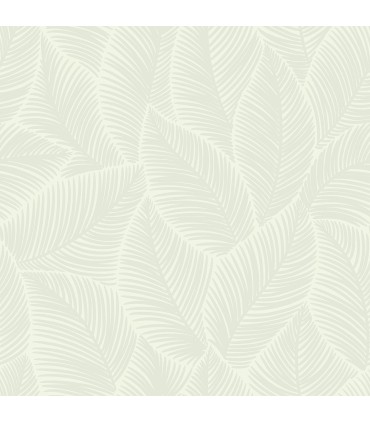 Papel pintado hojas verde aguamarina Empapelarte