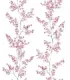 papel pintado flores grosella y ramas grises empapelarte