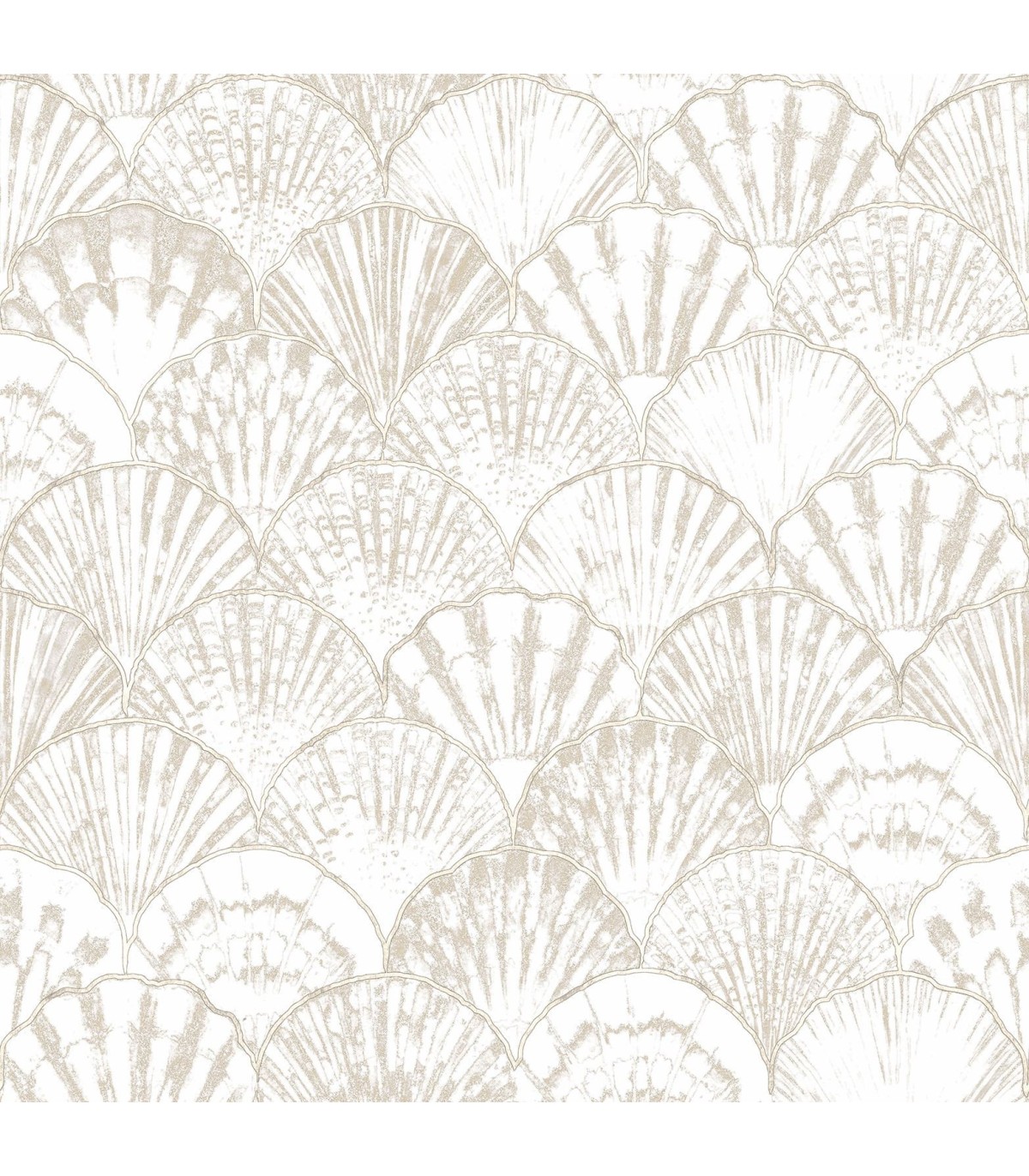 papel pintado conchas greige forest empapelarte