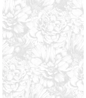 papel pintado rosetones blanco y gris claro forest empapelarte