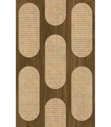 papel pintado madera nogal y rejilla beige forest empapelarte