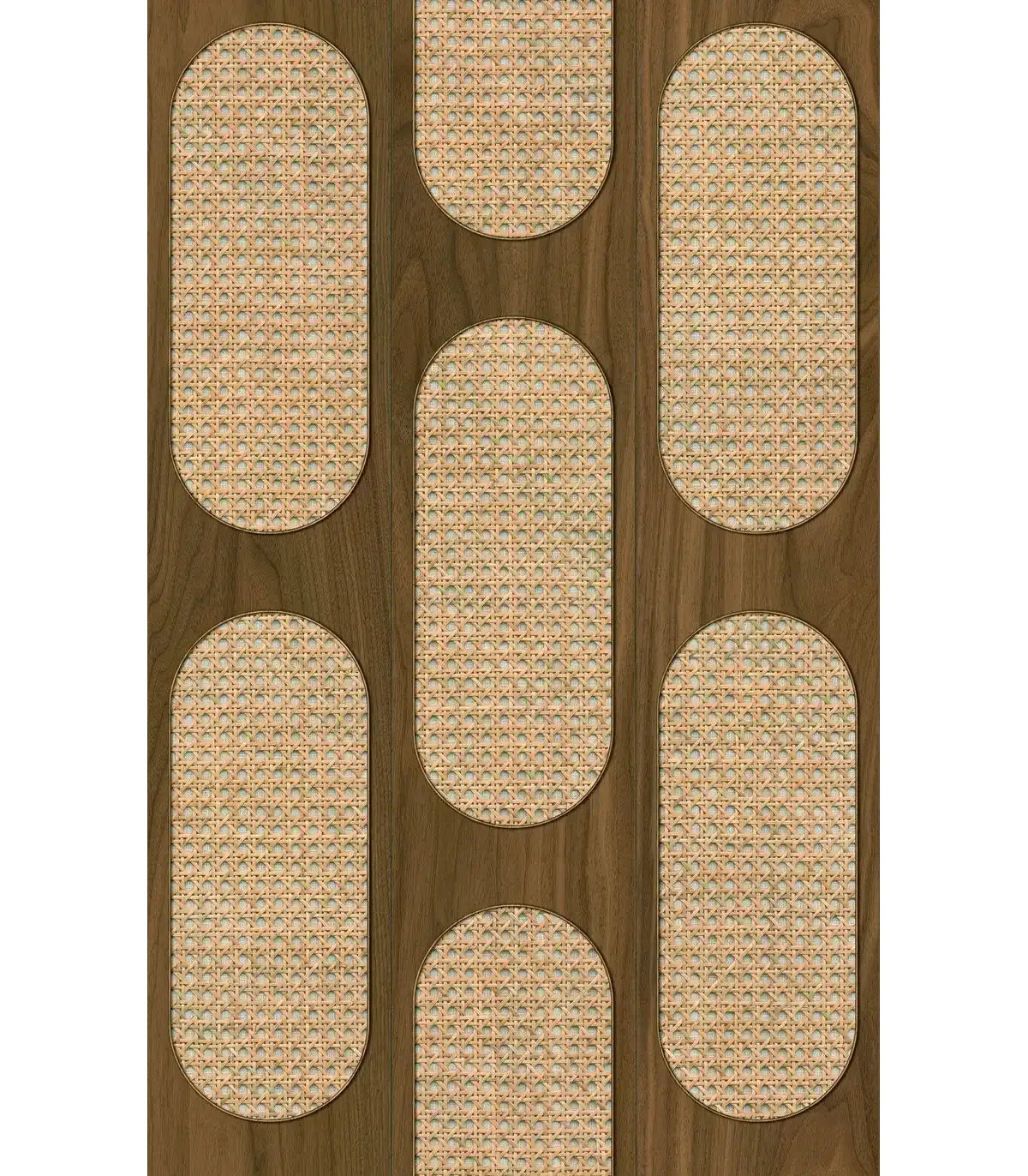 papel pintado madera nogal y rejilla beige forest empapelarte