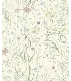 Papel pintado floral malva verde colección Spring disponible en Empapelarte