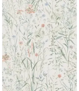 Papel pintado floral azul salmón verde claro colección Spring disponible en Empapelarte