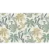 Papel pintado hojas grandes gris denim camel fondo blanco Spring Empapelarte